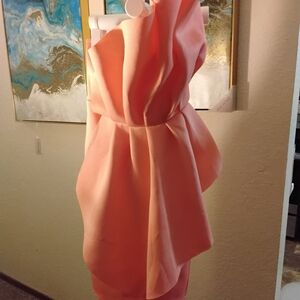 Elegant Pink Strapless Dress